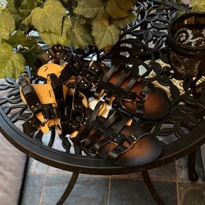 H&M Black and Brown Gladiator Sandals